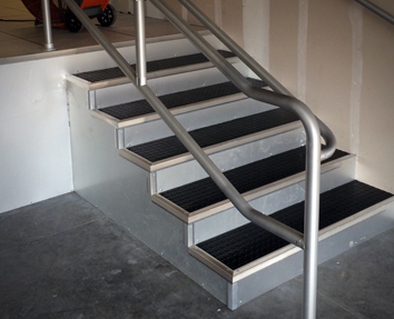 Access Flooring Steps with Custom Rails